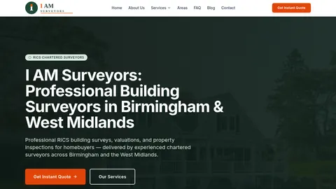 Screenshot of the I AM Surveyors homepage